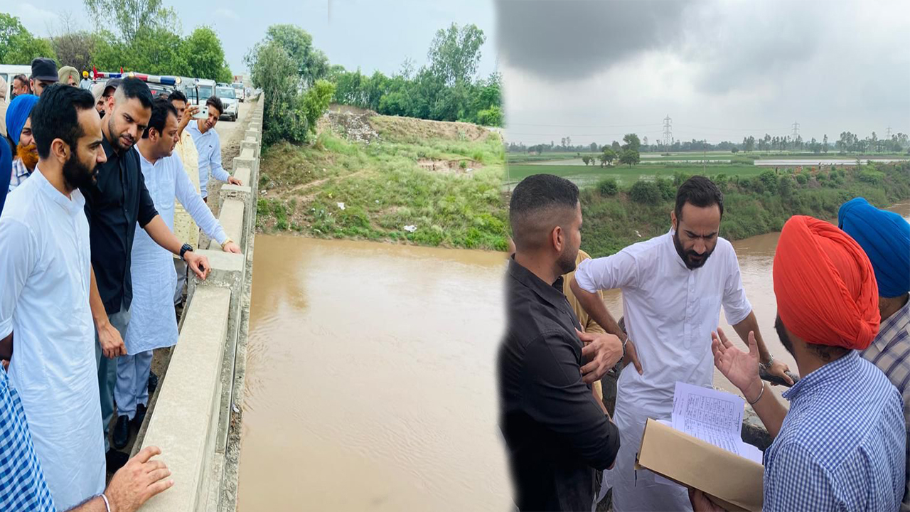Water resources minister inspects Ghaggar river at Moonak area